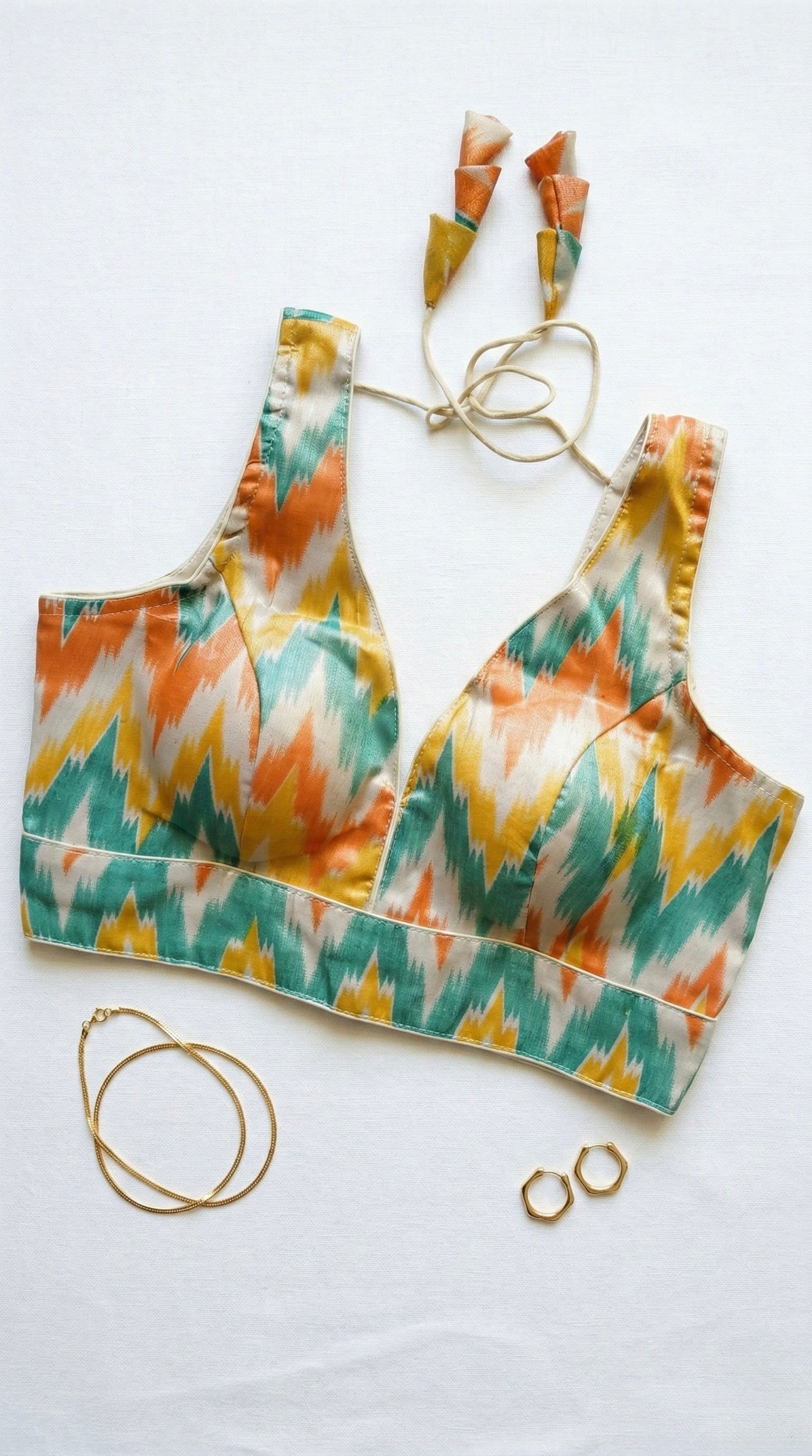 Ikkat Multicolour Tissue Blouse