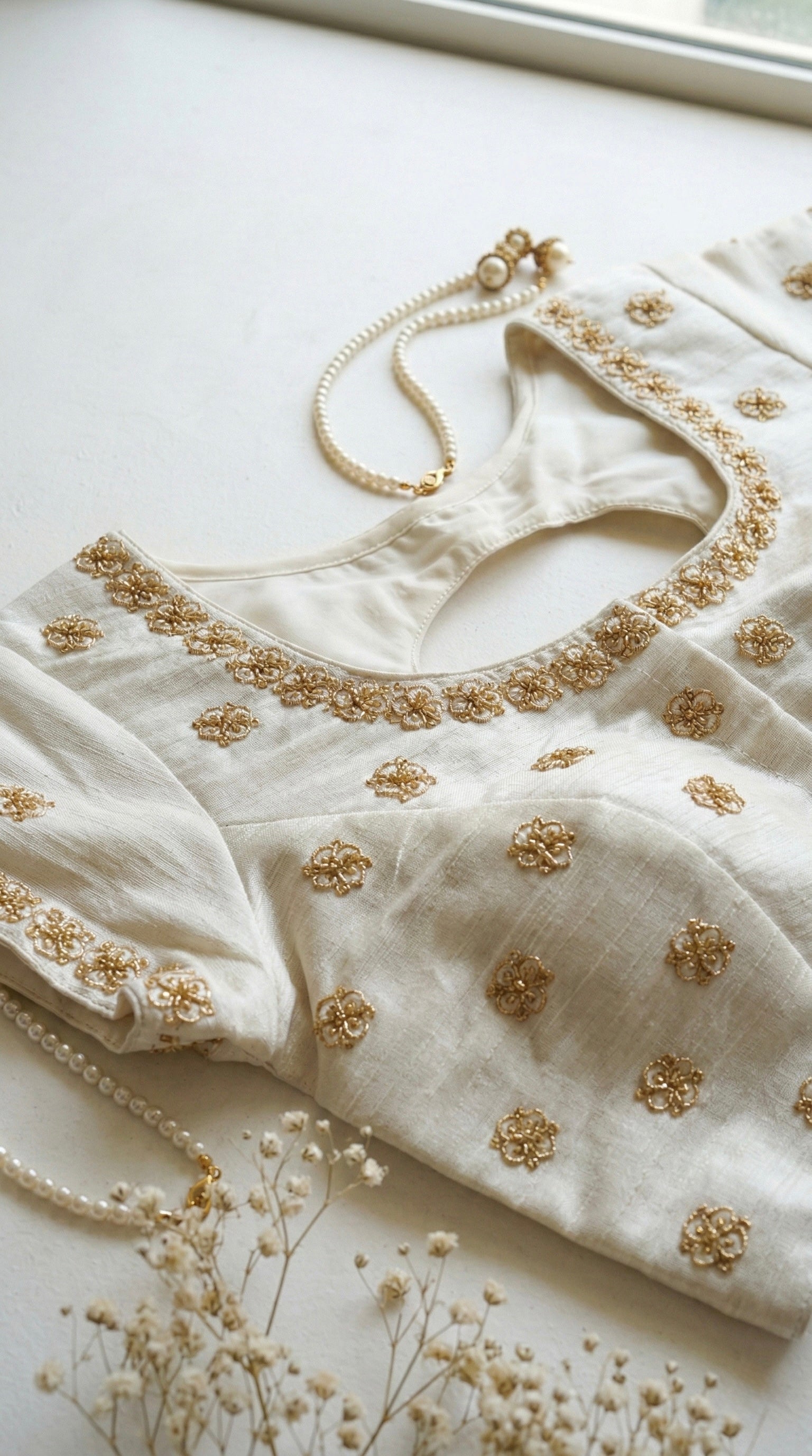 Brocade Embroidered Padded Blouse