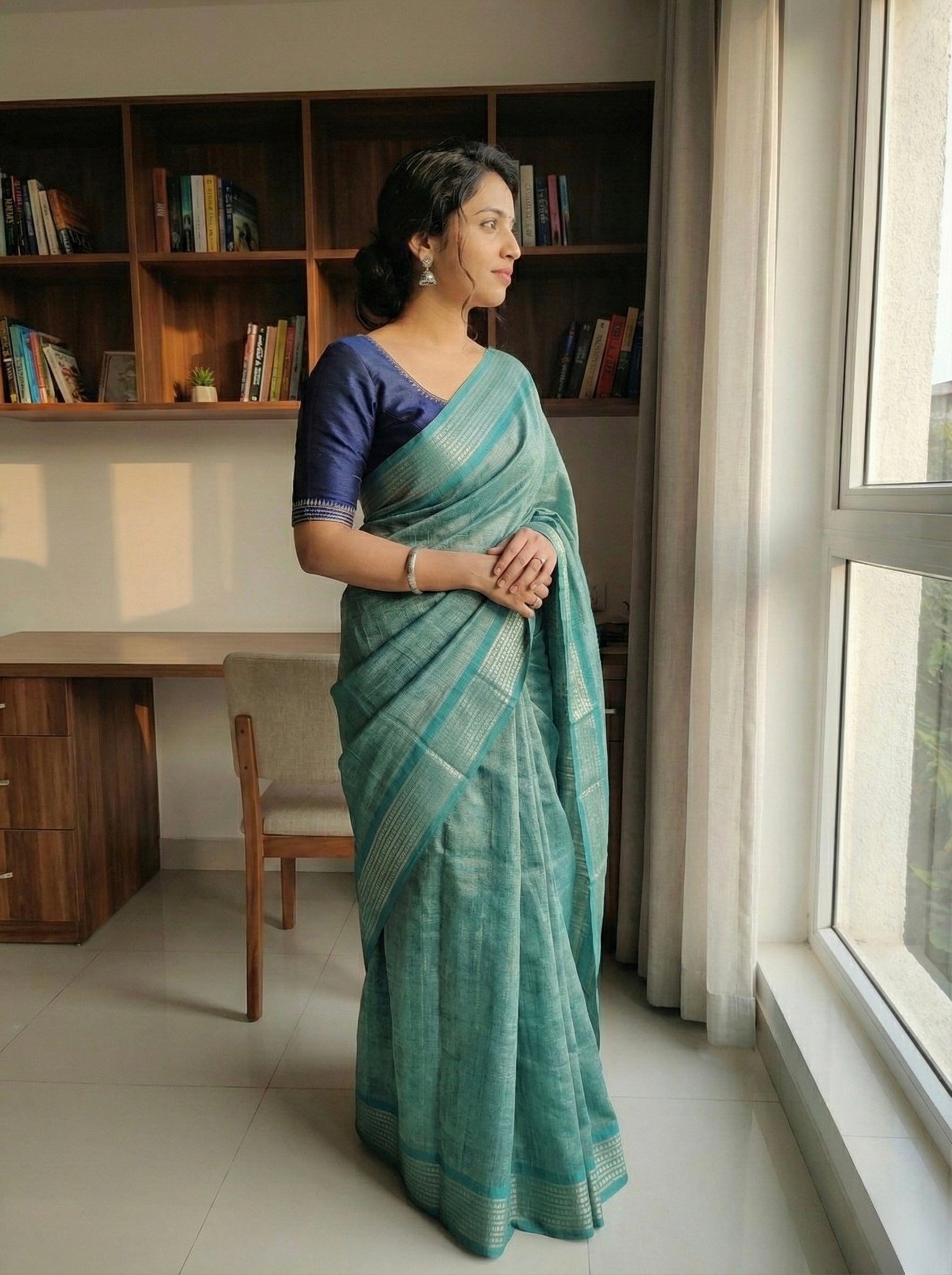 Semi Tussar Tissue Saree