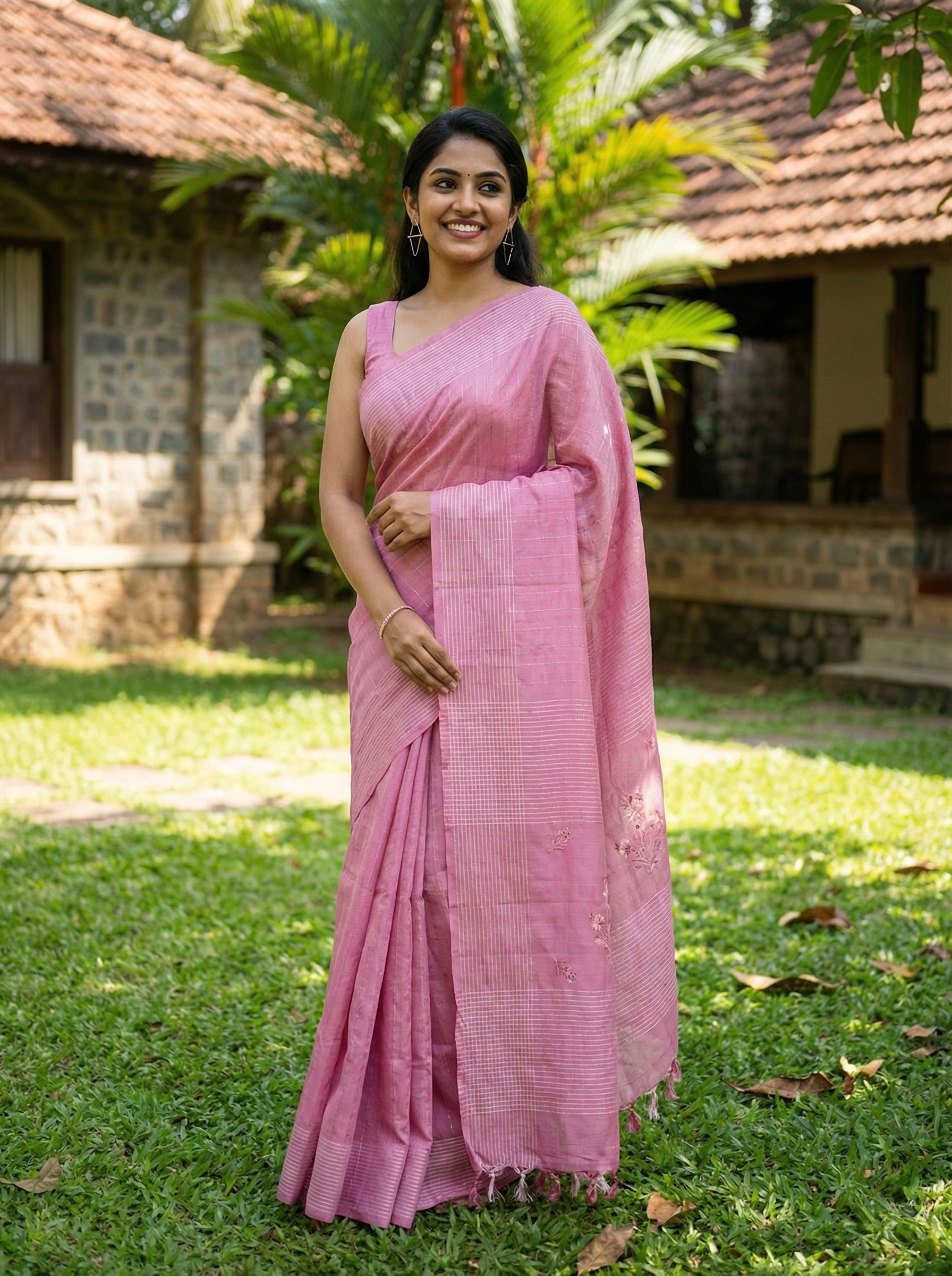 Semi Tussar Pastel Saree