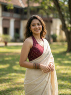 Ajrakh Cotton Halter neck Backless Padded Blouse