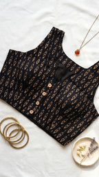 Ajrakh V-neck front open blouse