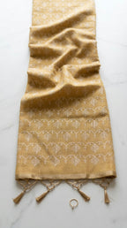 Kota tissue saree in light olive shade