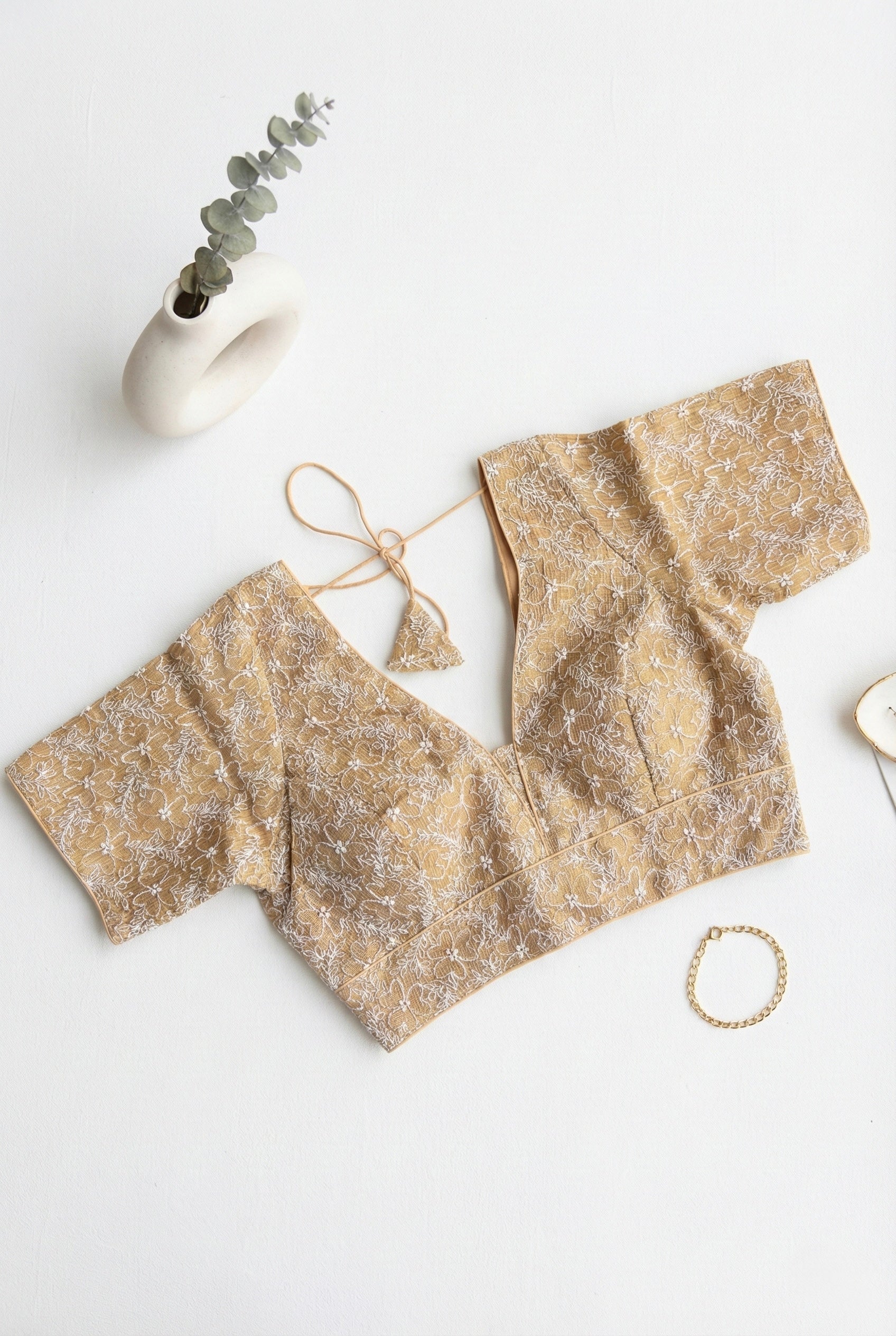 Deep V neck kota blouse