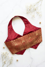 Brocade halter neck corset blouse