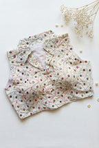 Khadi collared blouse in multicolour mirror work