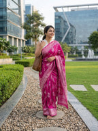 Dola silk saree with ikkat print