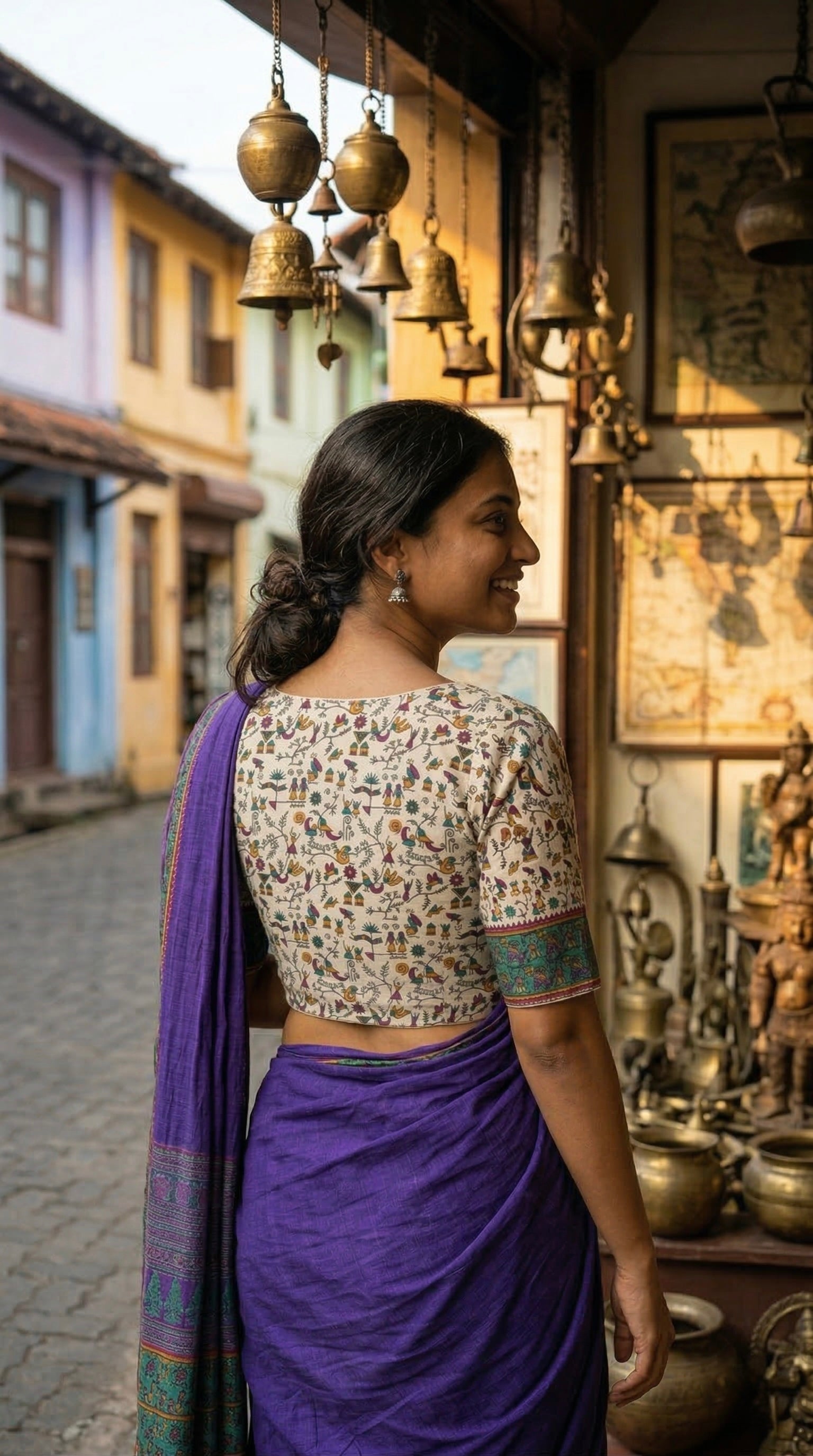 Warli print cotton blouse