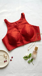 Razor cut solid blouse