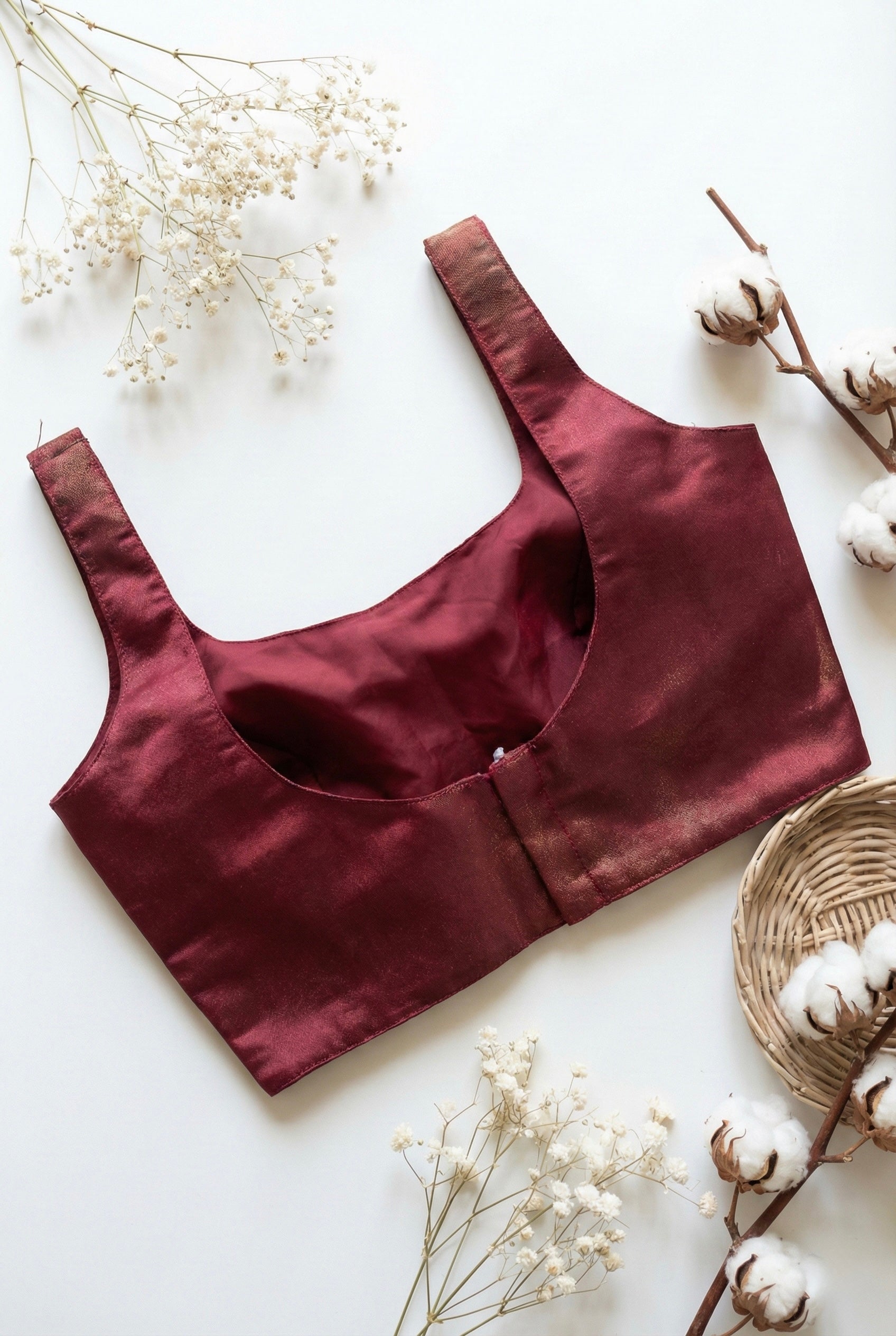 Sleeveless padded shimmer blouse