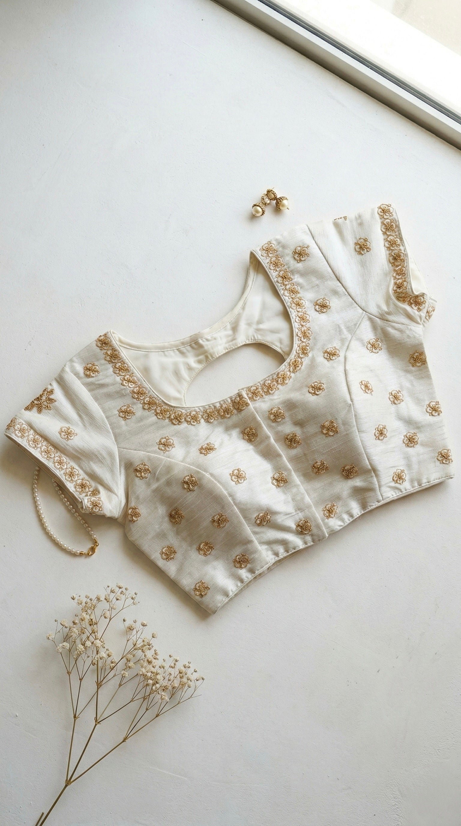 Brocade Embroidered Padded Blouse