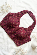 Ajrakh Cotton Halter neck Backless Padded Blouse