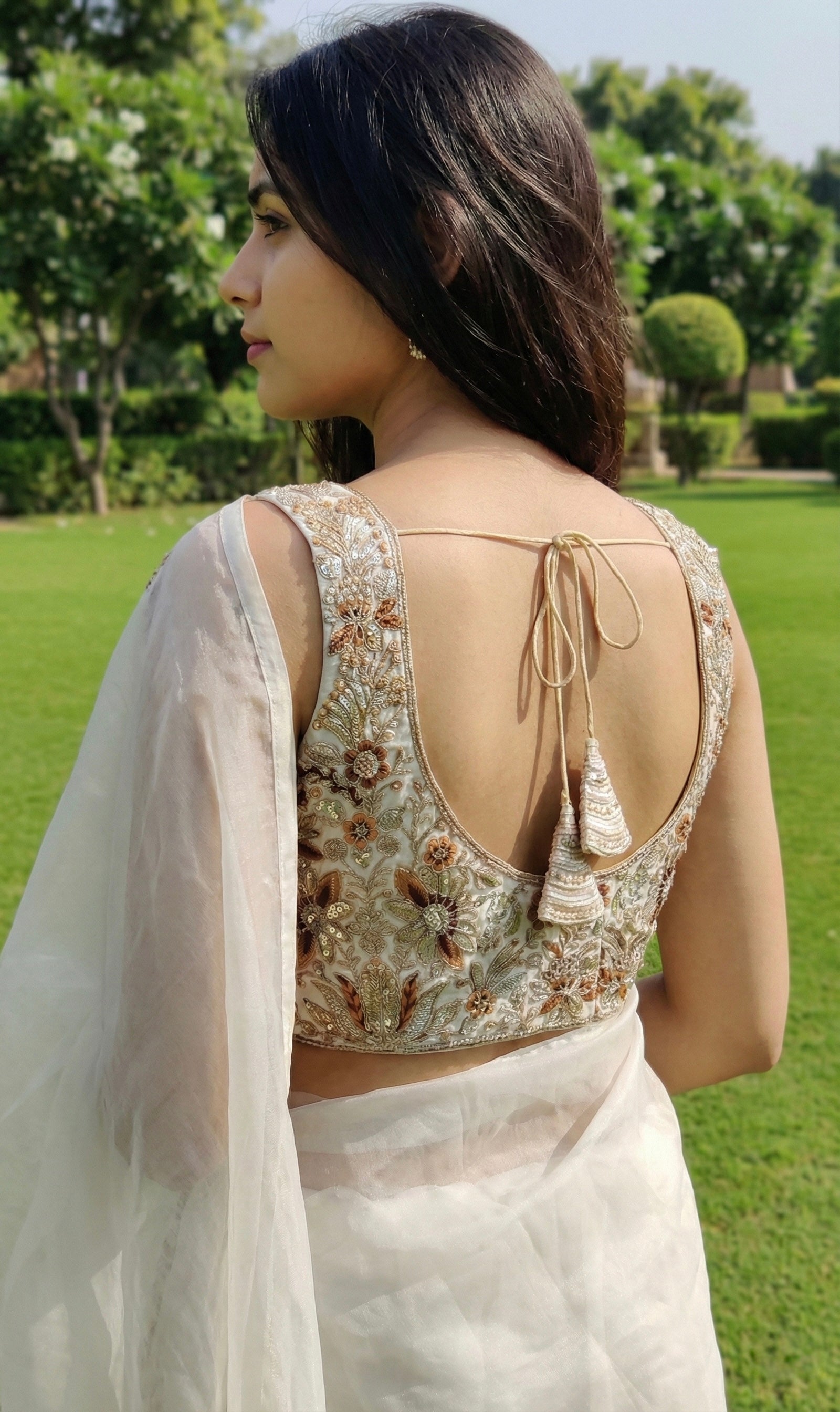 Thread and Zari heavy embroidered Blouse