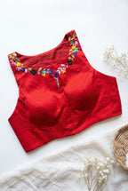 Thread and Bullion embroidered Sleeveless Padded Blouse