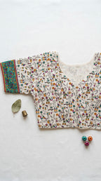 Warli print cotton blouse