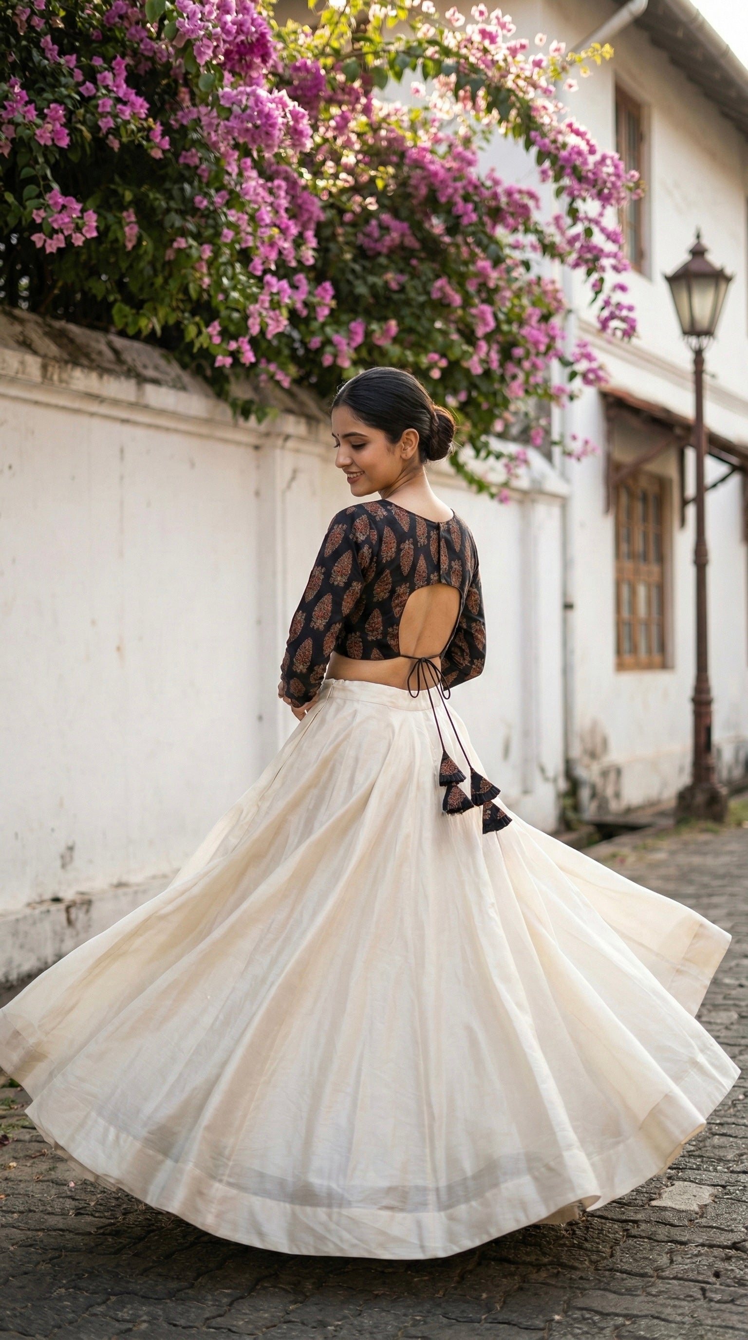 Ajrakh Handblock Cotton Long Sleeve Padded Blouse