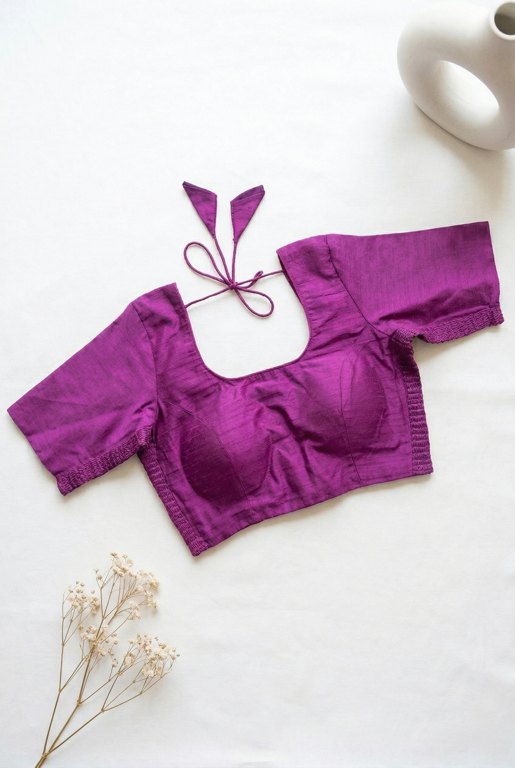Stretchable Padded Blouse with Sleeves