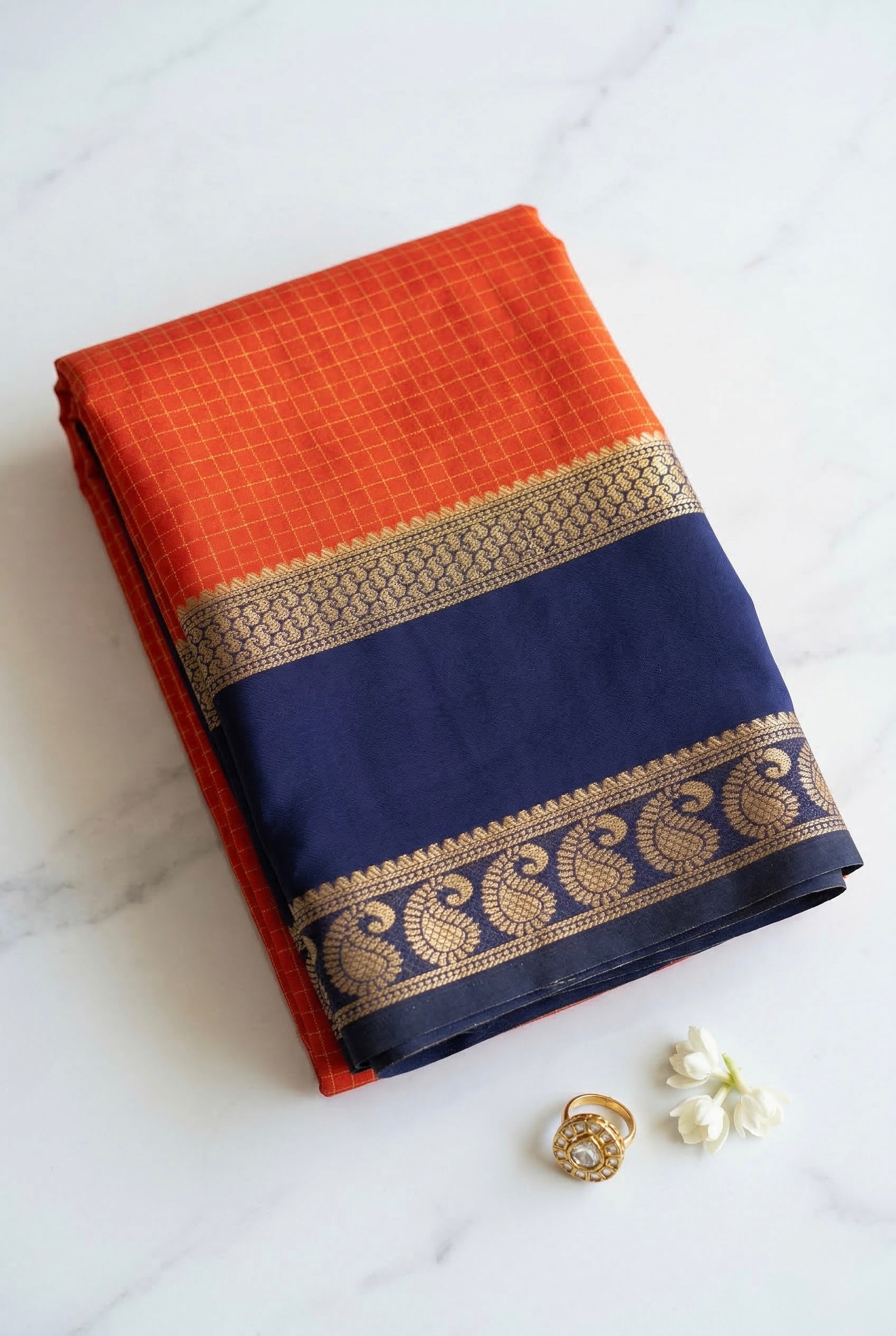 Agnira - Premium Crepe Semi-Silk saree