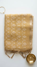 Kota tissue saree in light olive shade