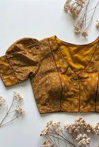 Ajrakh puff sleeve padded blouse