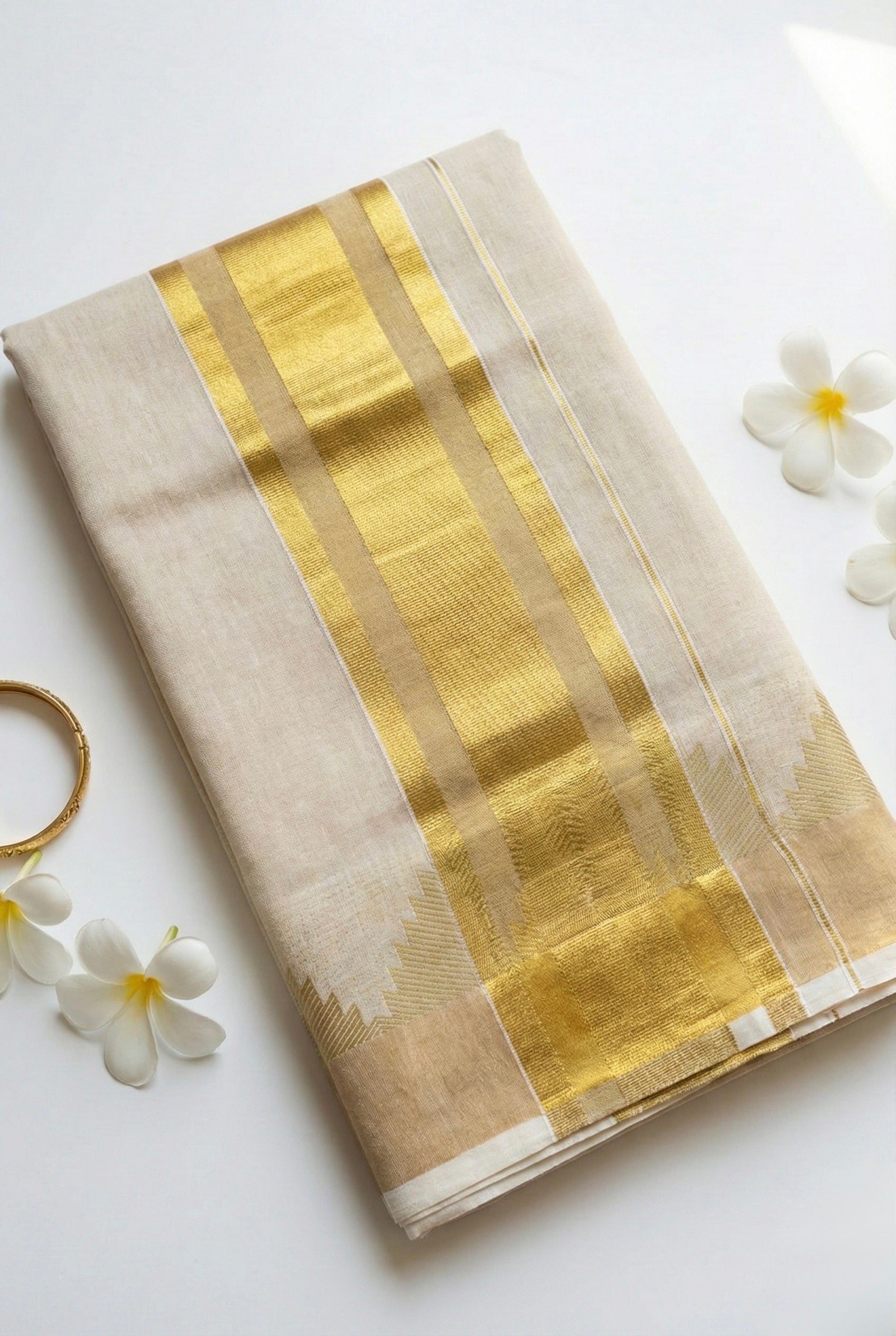 Kerala tissue saree with temple borders