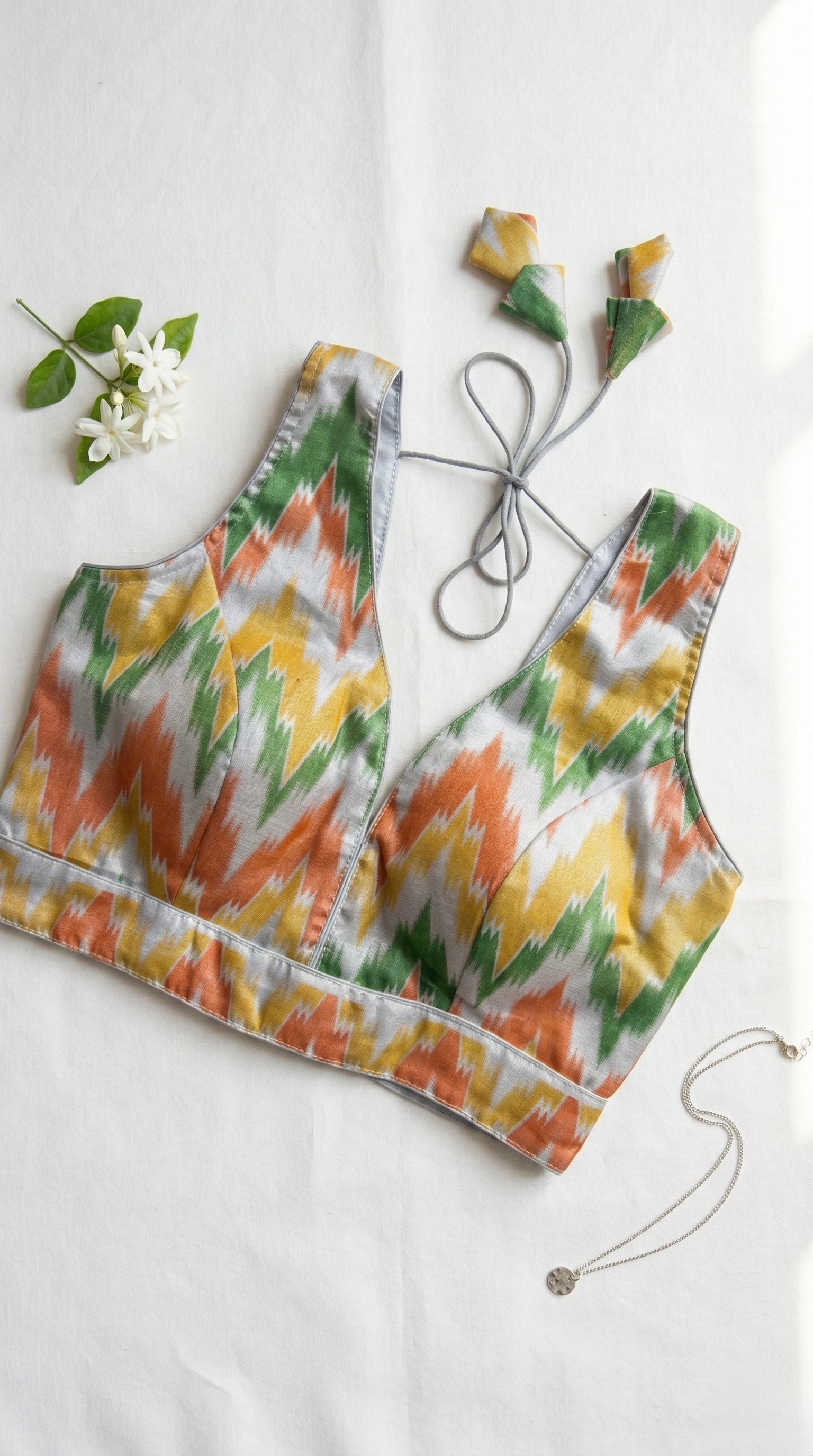 Ikkat Multicolour Tissue Blouse