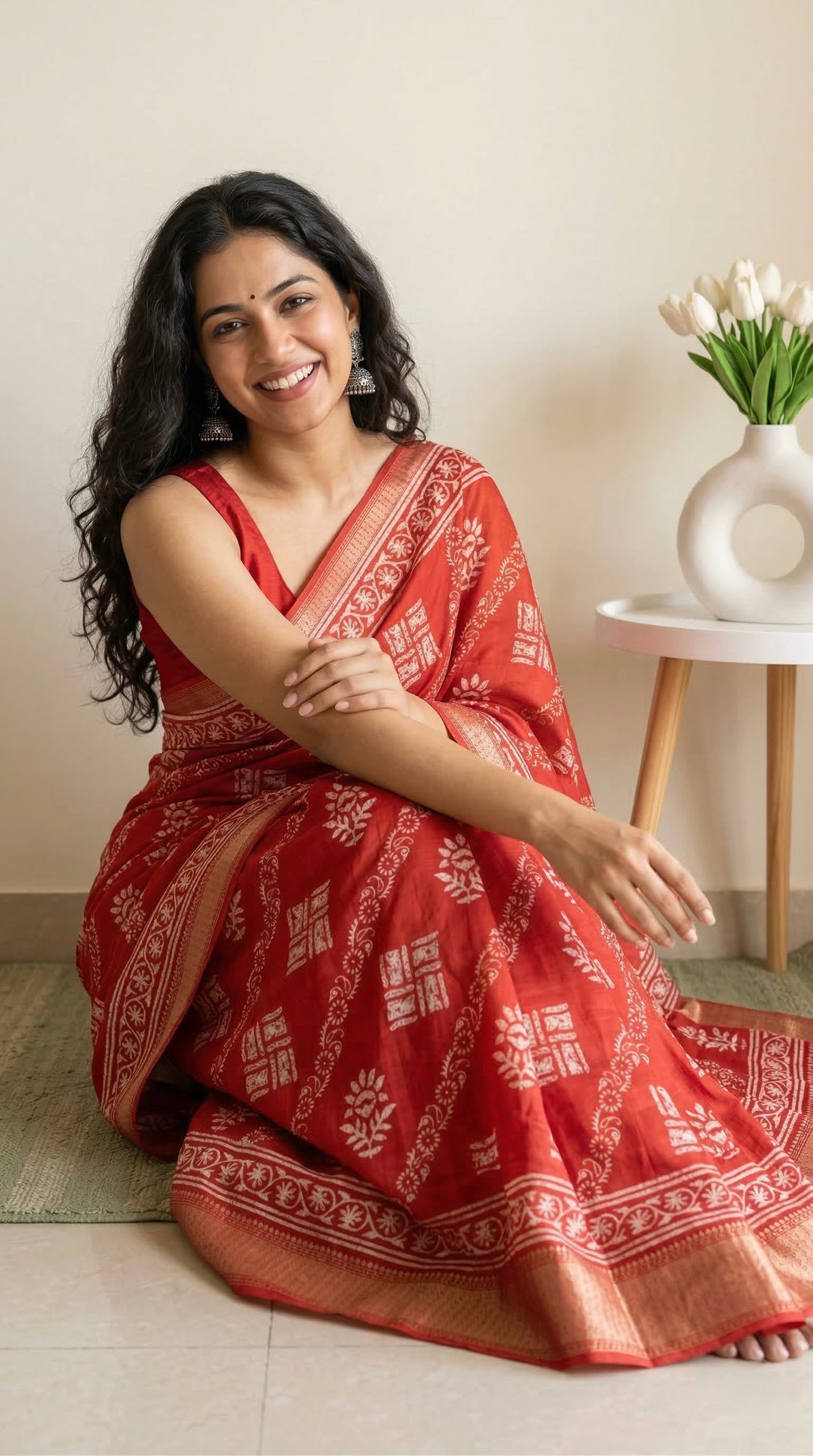 Dola silk saree with ikkat print