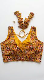Kalamkari Sleeveless V neck Blouse