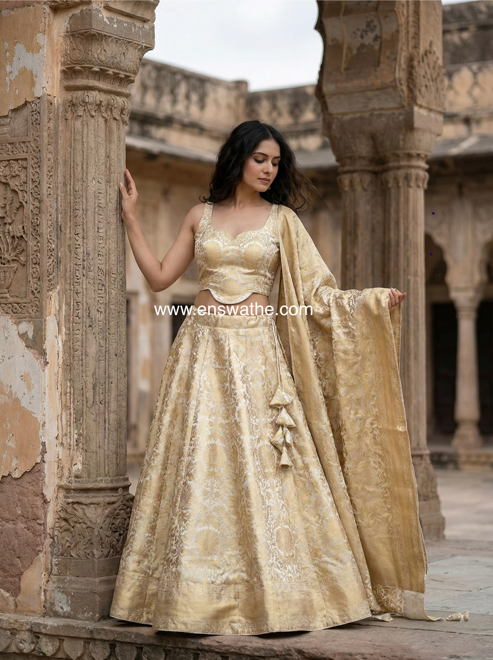 Brocade corset blouse