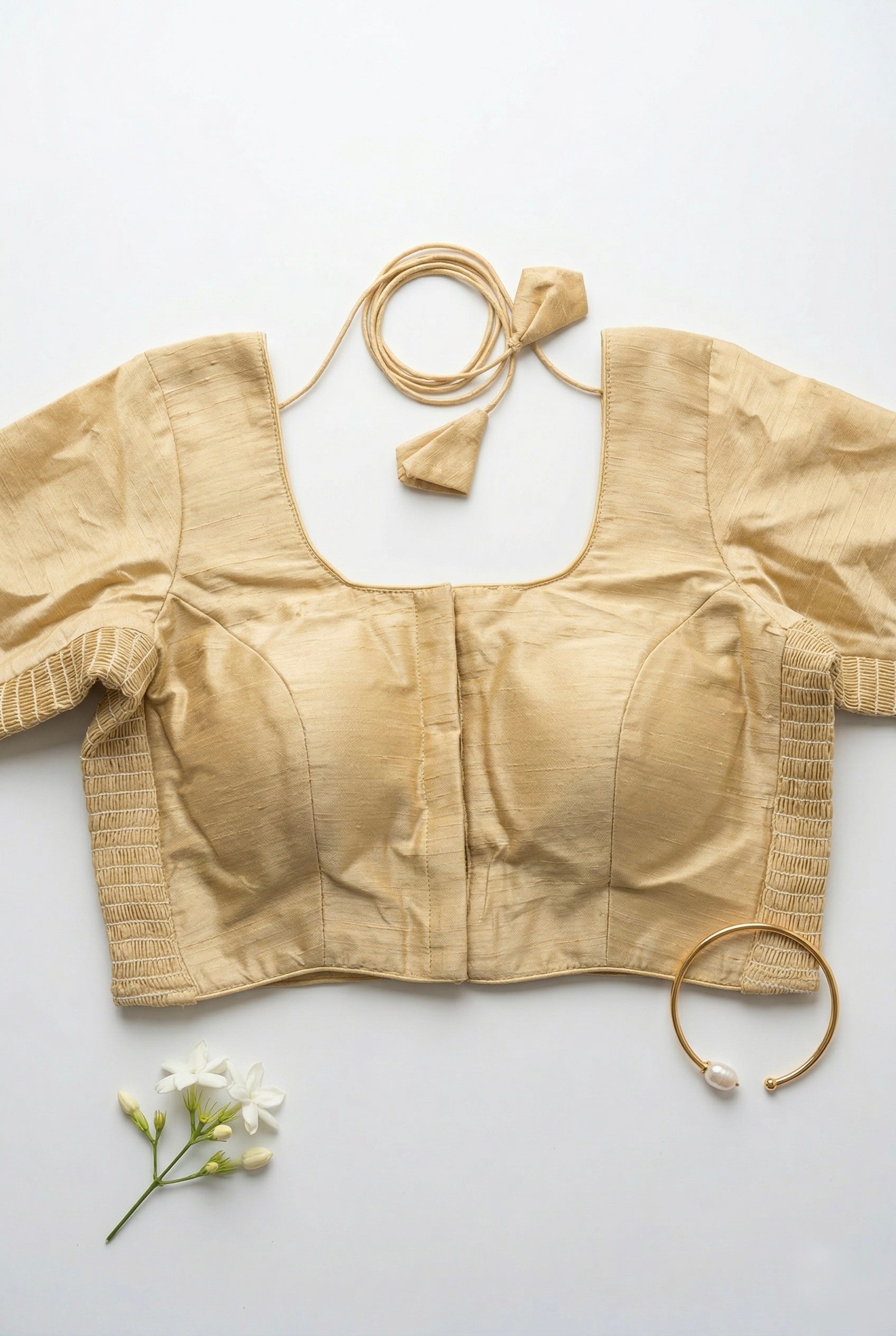 Stretchable Padded Blouse with Sleeves