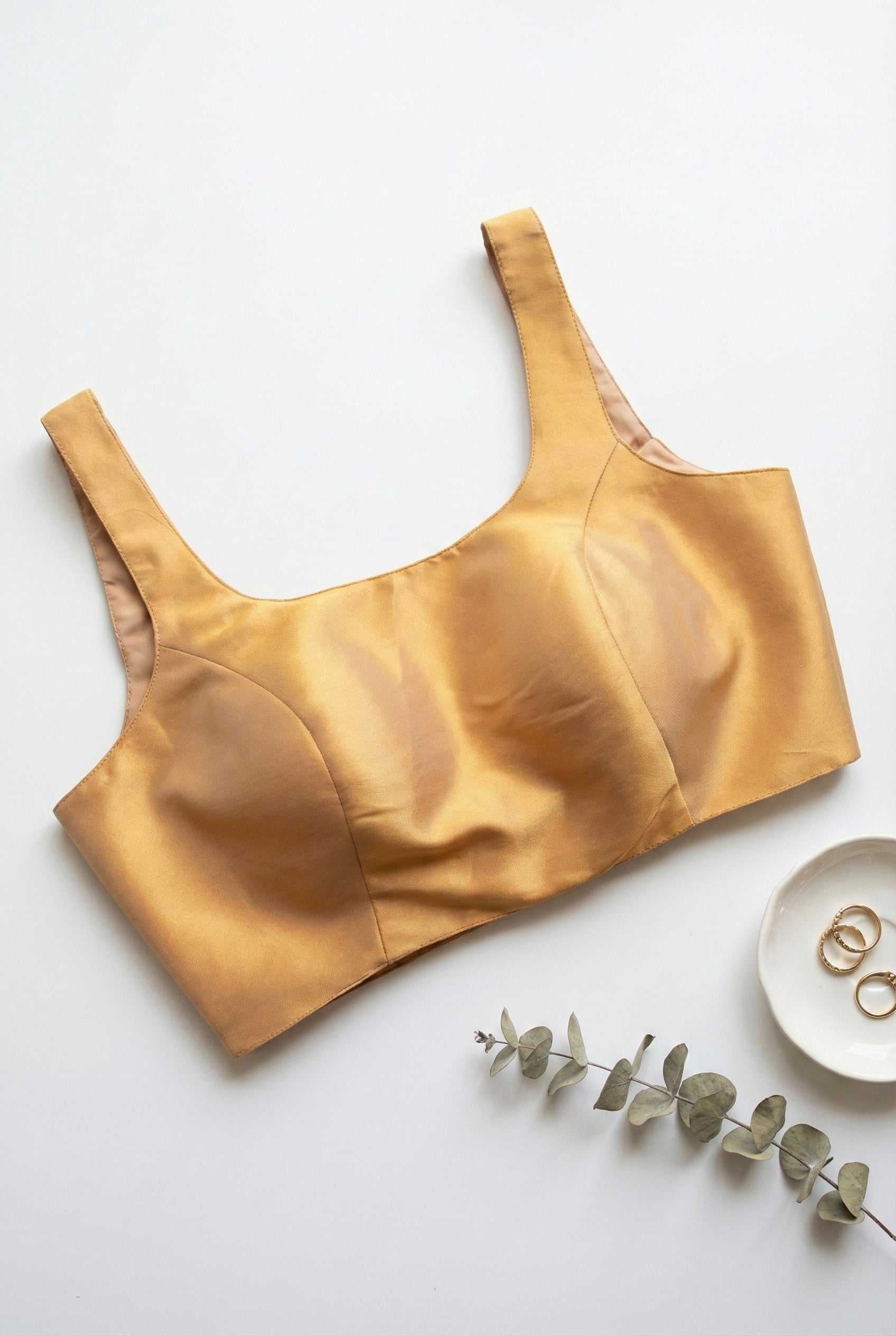 Sleeveless padded shimmer blouse