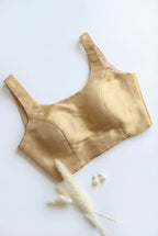 Diya - Gold & Silver Sleeveless padded shimmer blouse