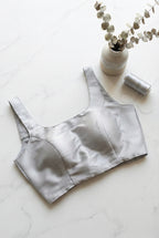 Diya - Gold & Silver Sleeveless padded shimmer blouse