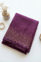 Organza saree with zari and sequin borders