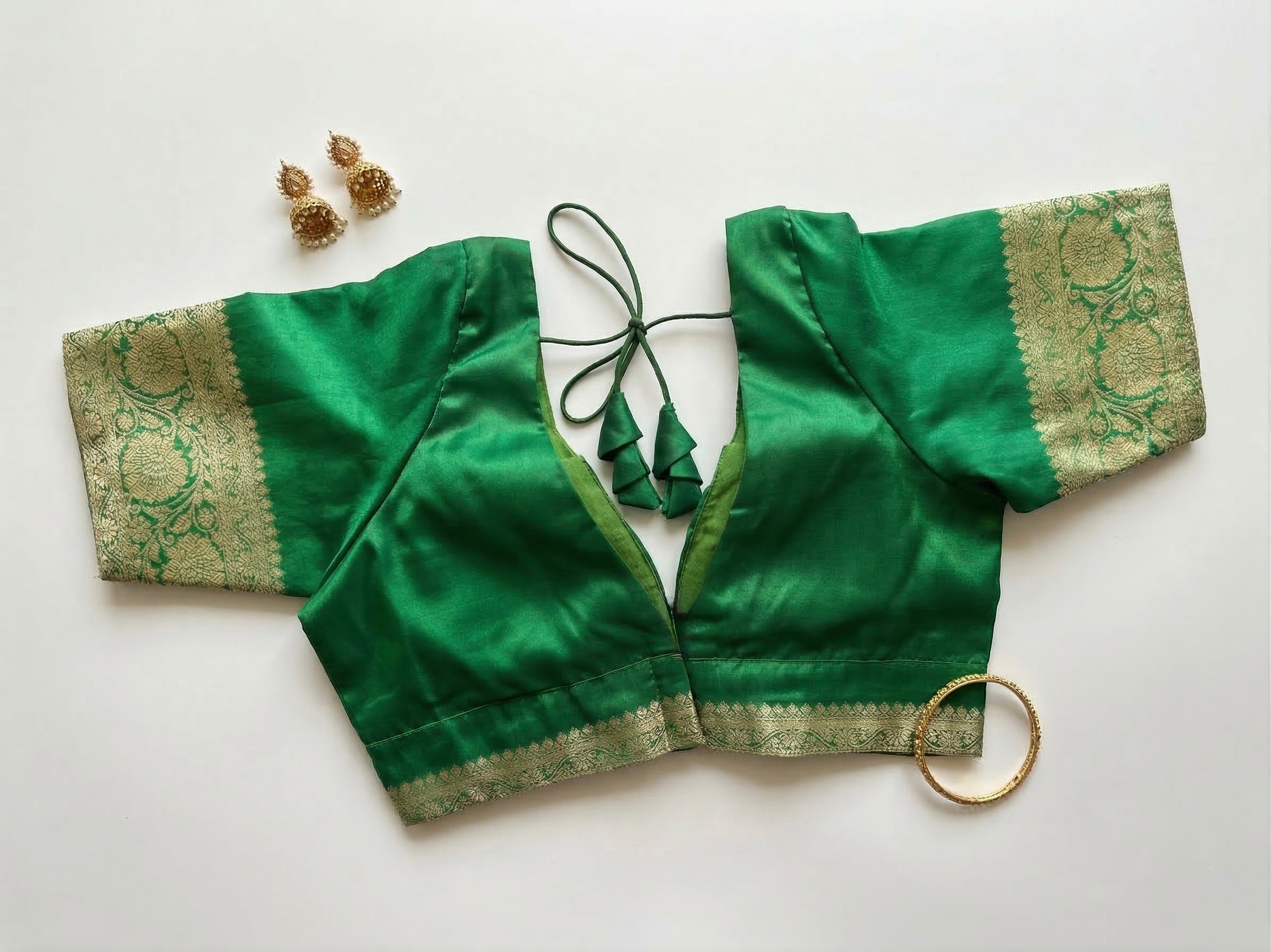 Deep V-neck Silk Blouse