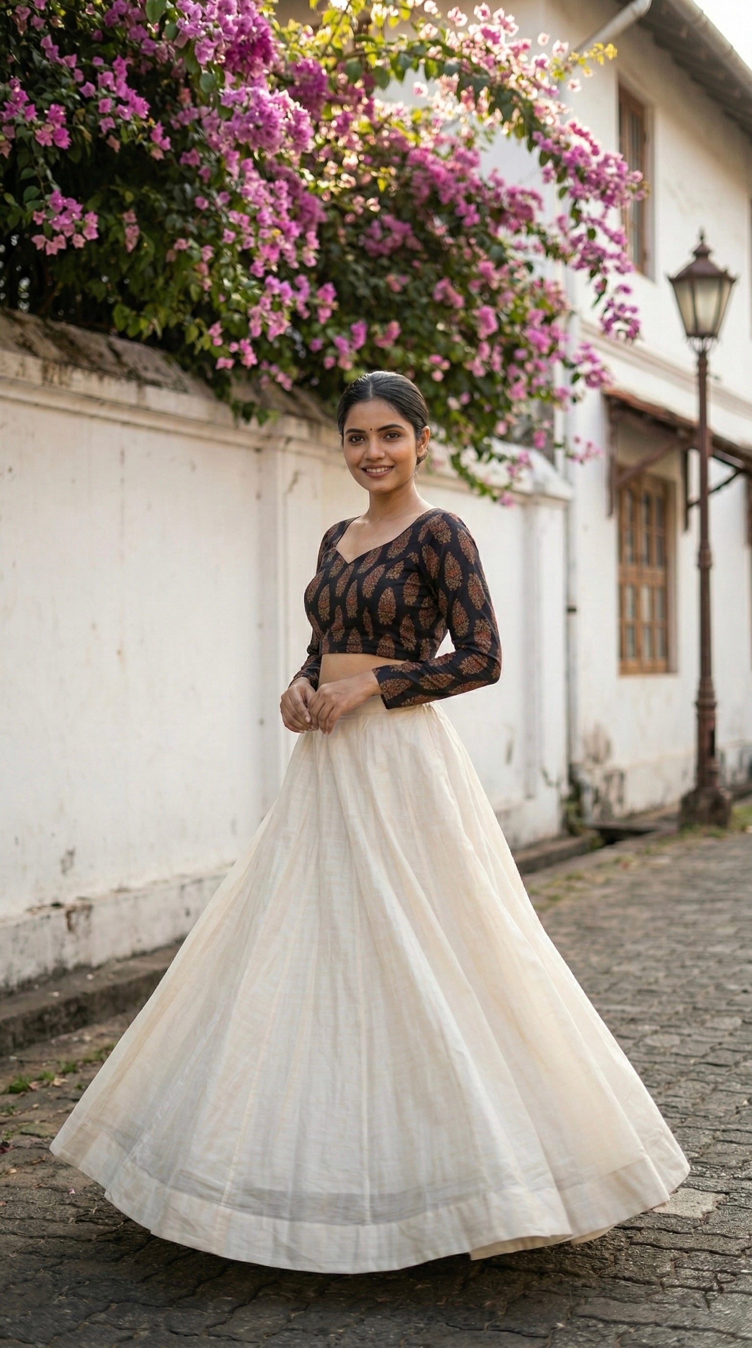 Ajrakh Handblock Cotton Long Sleeve Padded Blouse