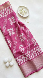 Dola silk saree with ikkat print