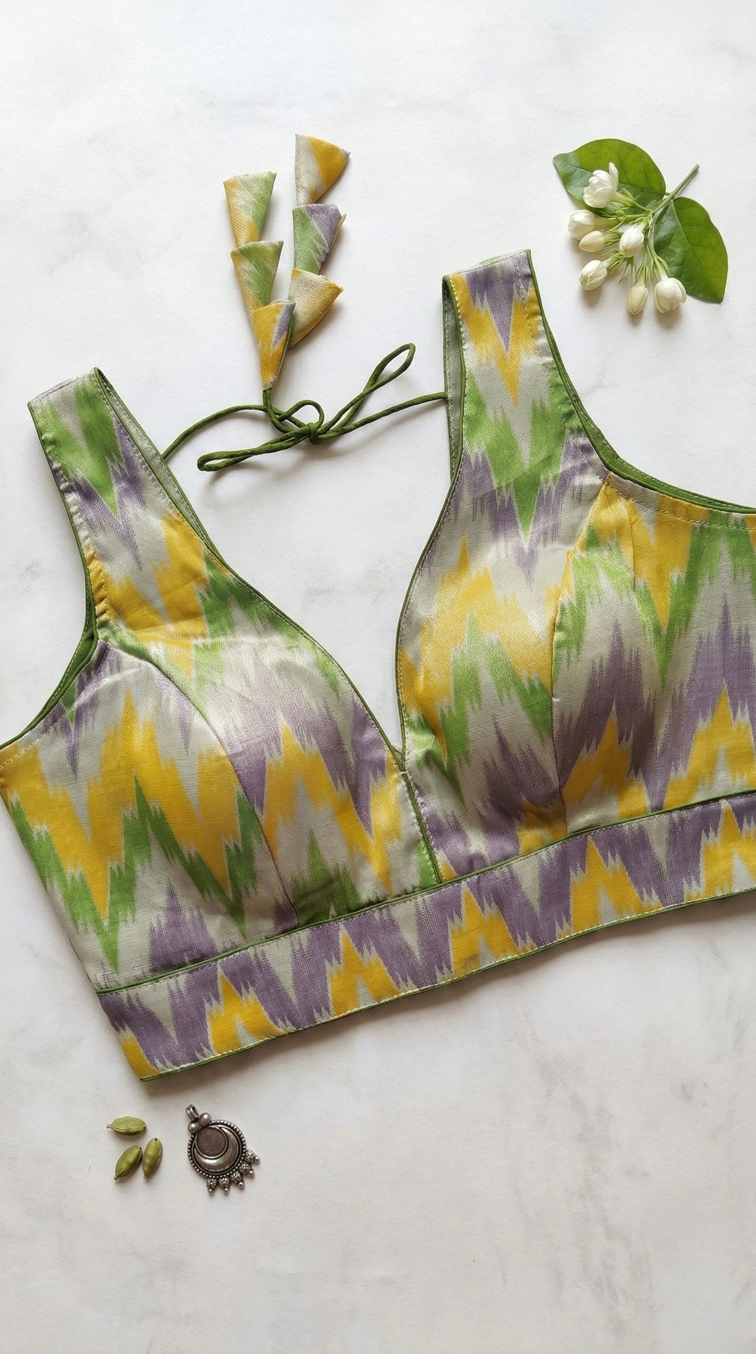 Ikkat Multicolour Tissue Blouse