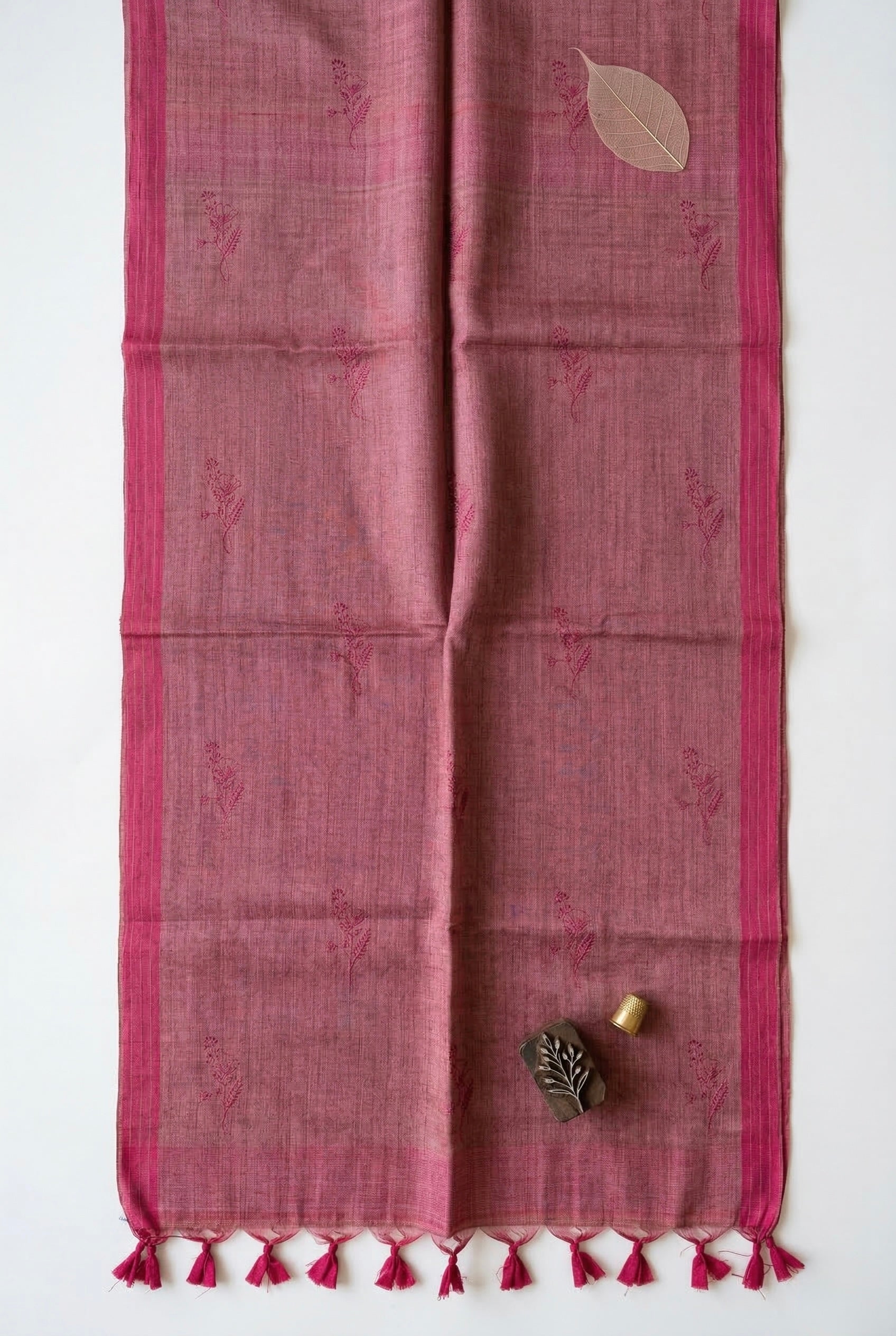 Soft embroidered semi tussar saree