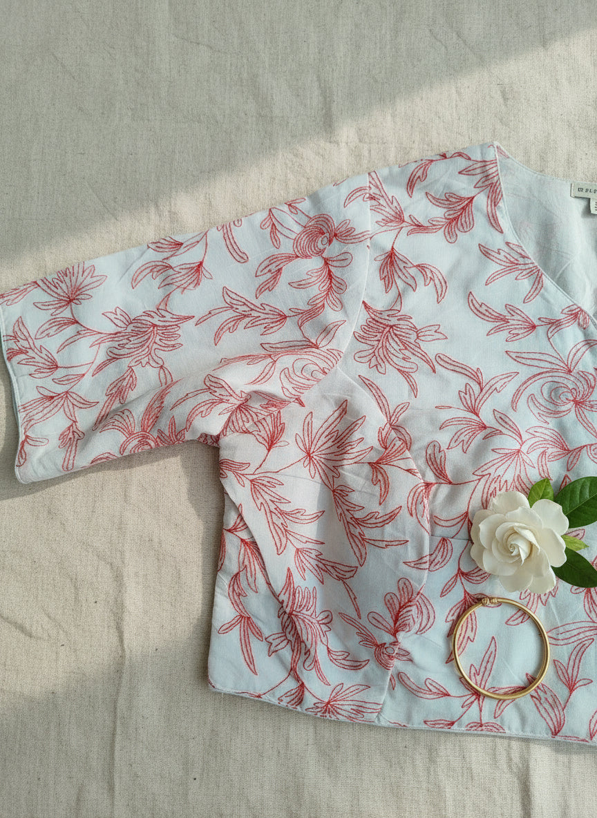 Khadi high neck blouse