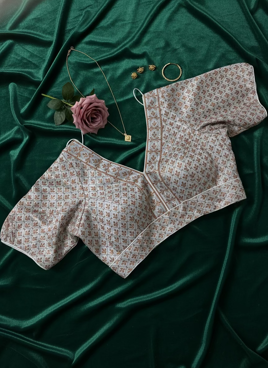 Brocade Blouse with Zari motifs