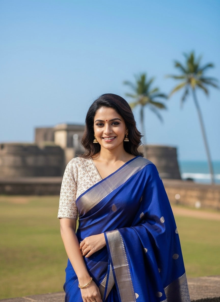 Brocade Blouse with Zari motifs