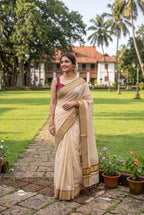 Mayookham-Kerala soft tissue saree with Checkered Border