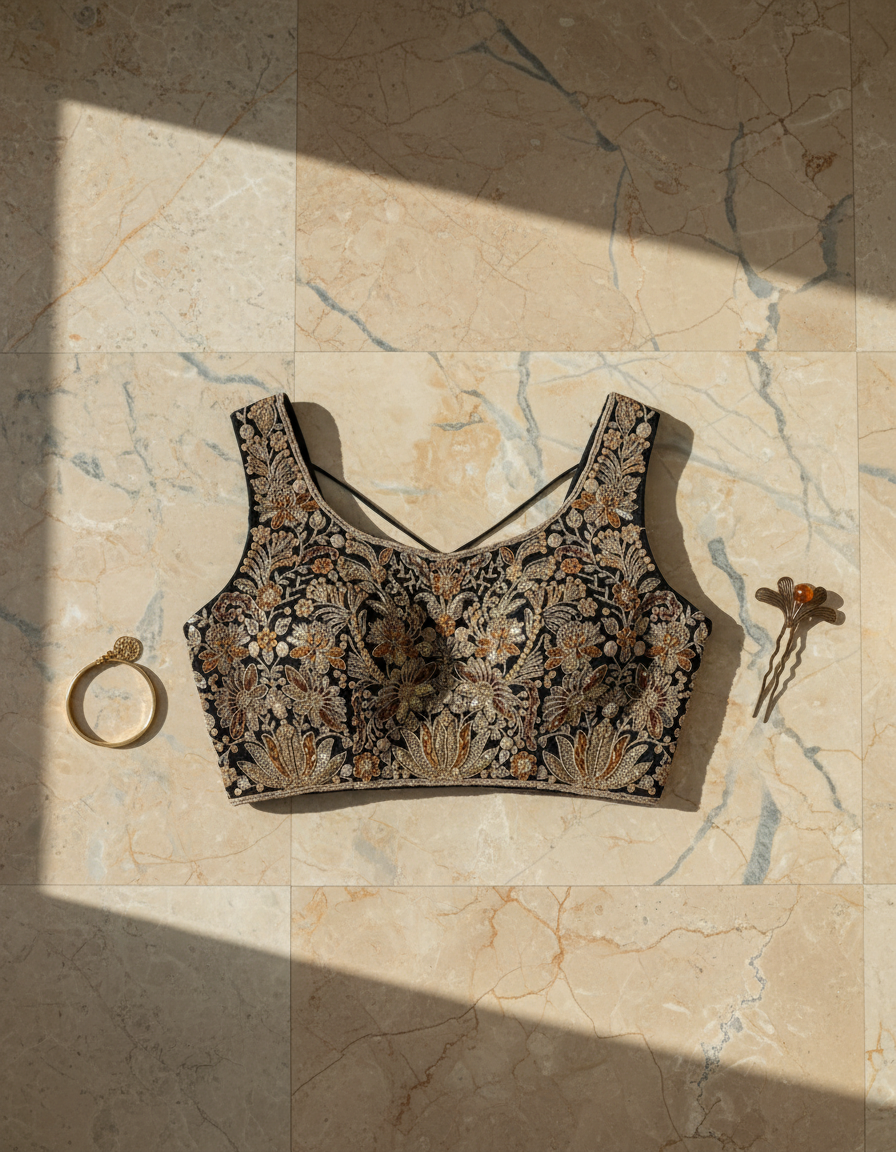 Thread and Zari heavy embroidered Blouse