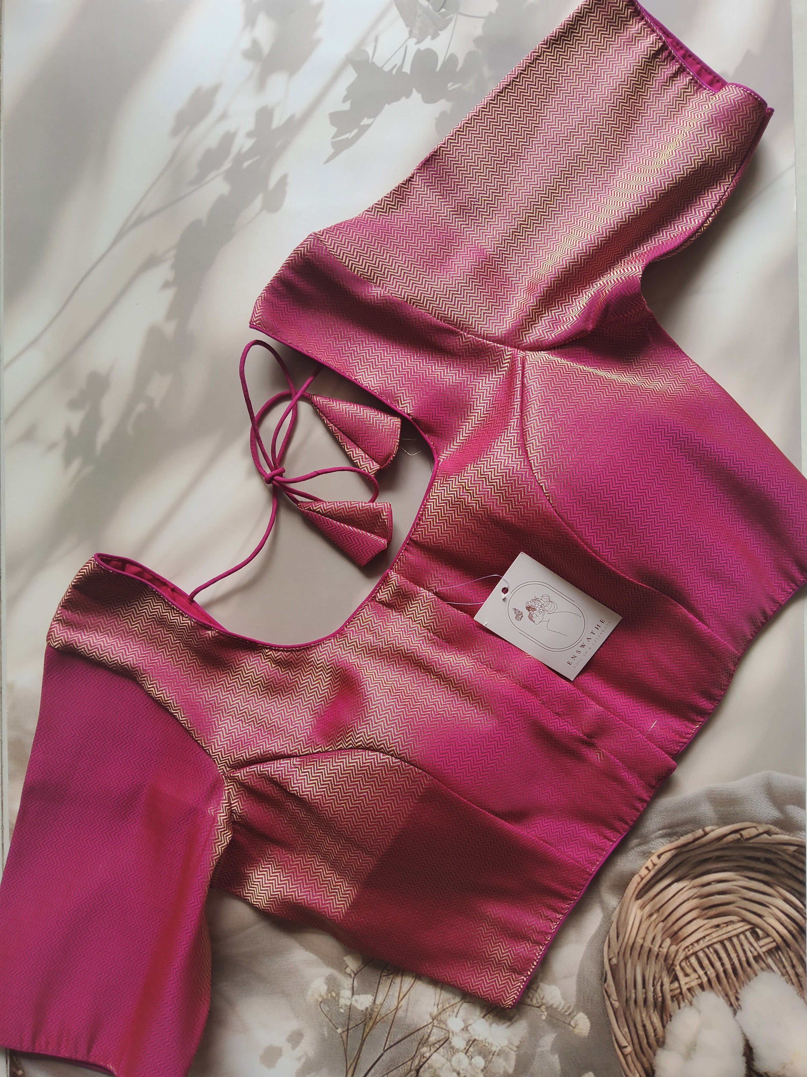 Brocade Padded Blouse with Sleeves