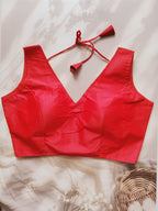 Solid Silk V-neck blouse