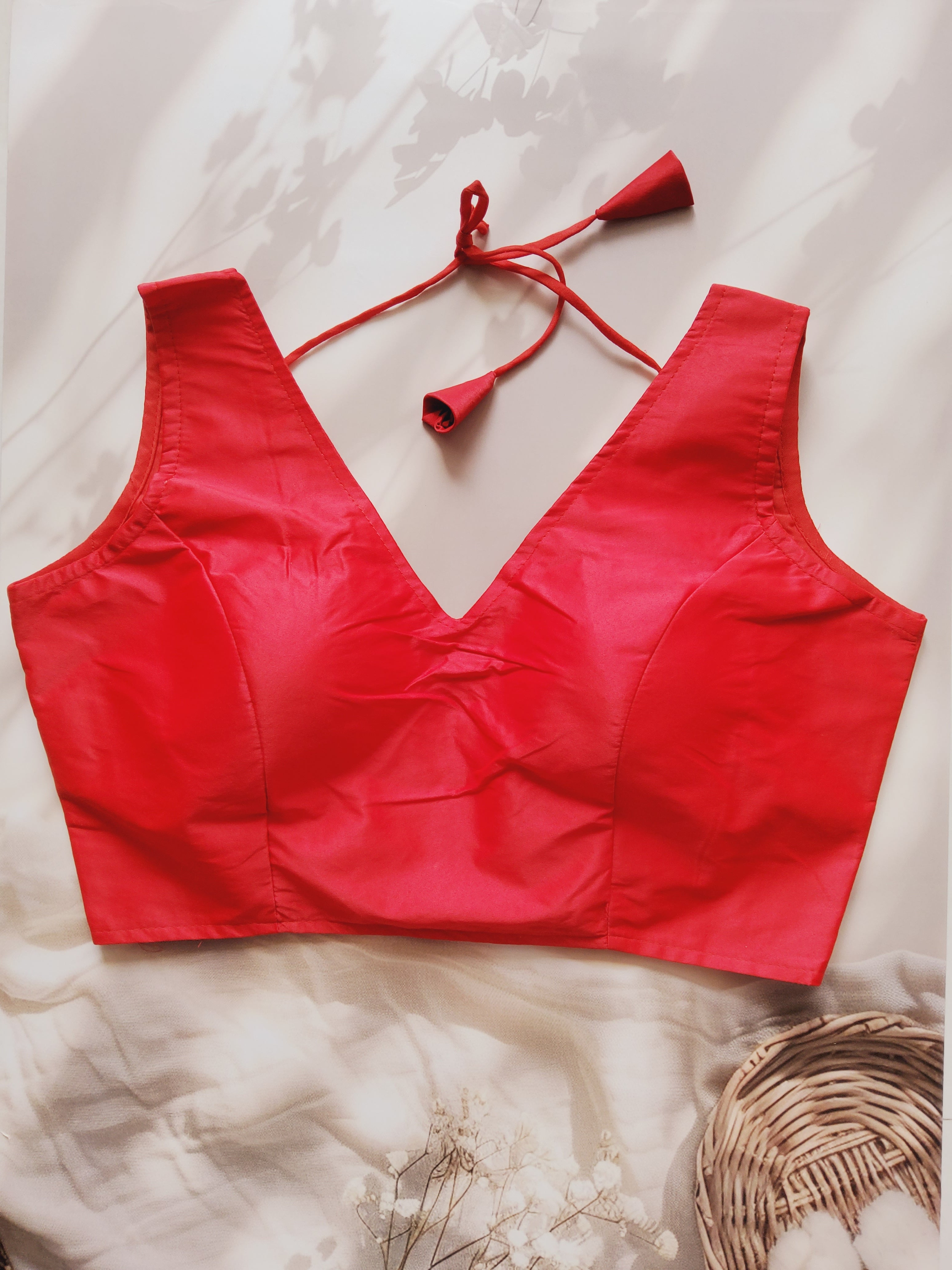 Solid Silk V-neck blouse