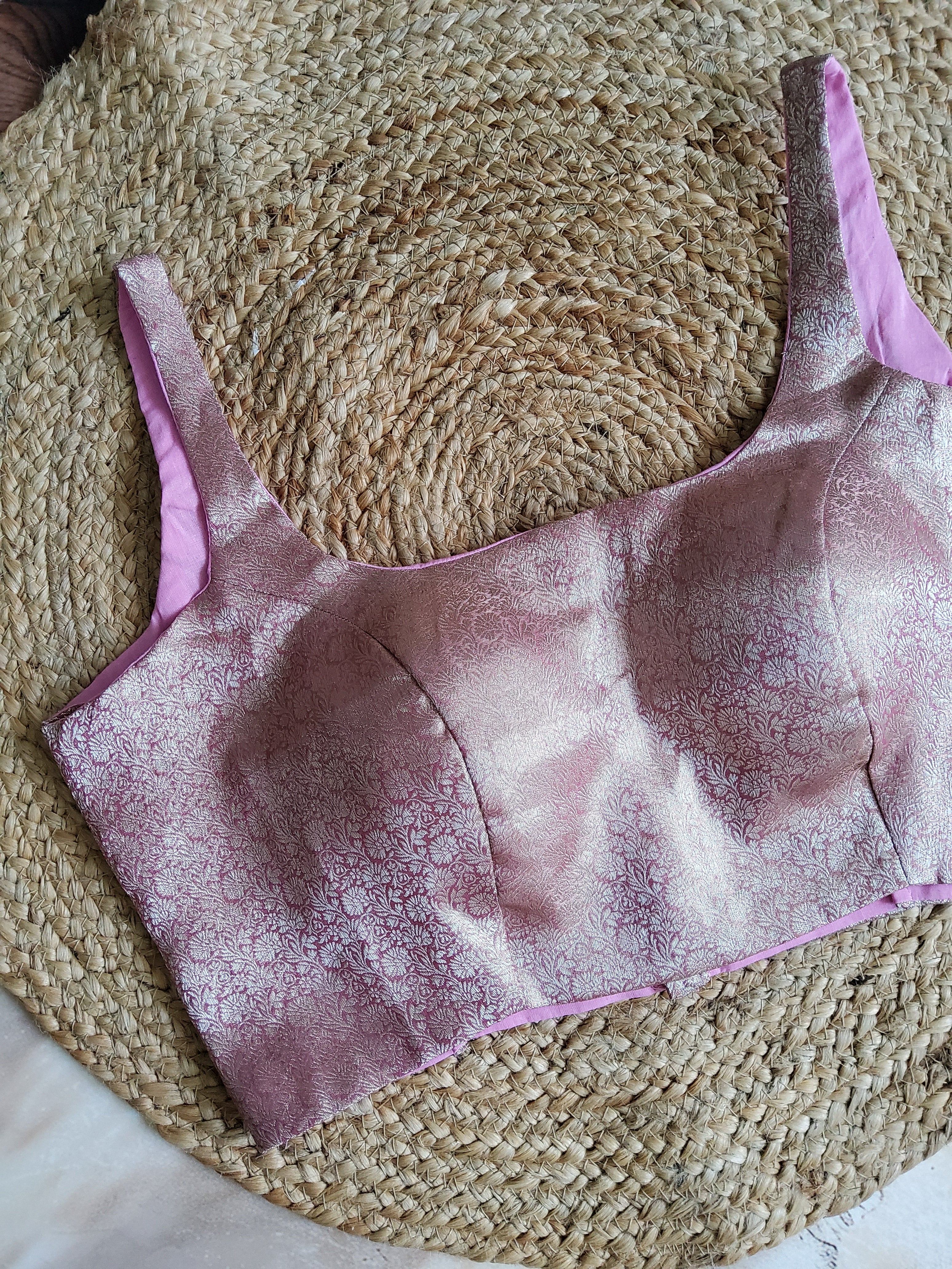 Brocade Sleeveless Padded Blouse