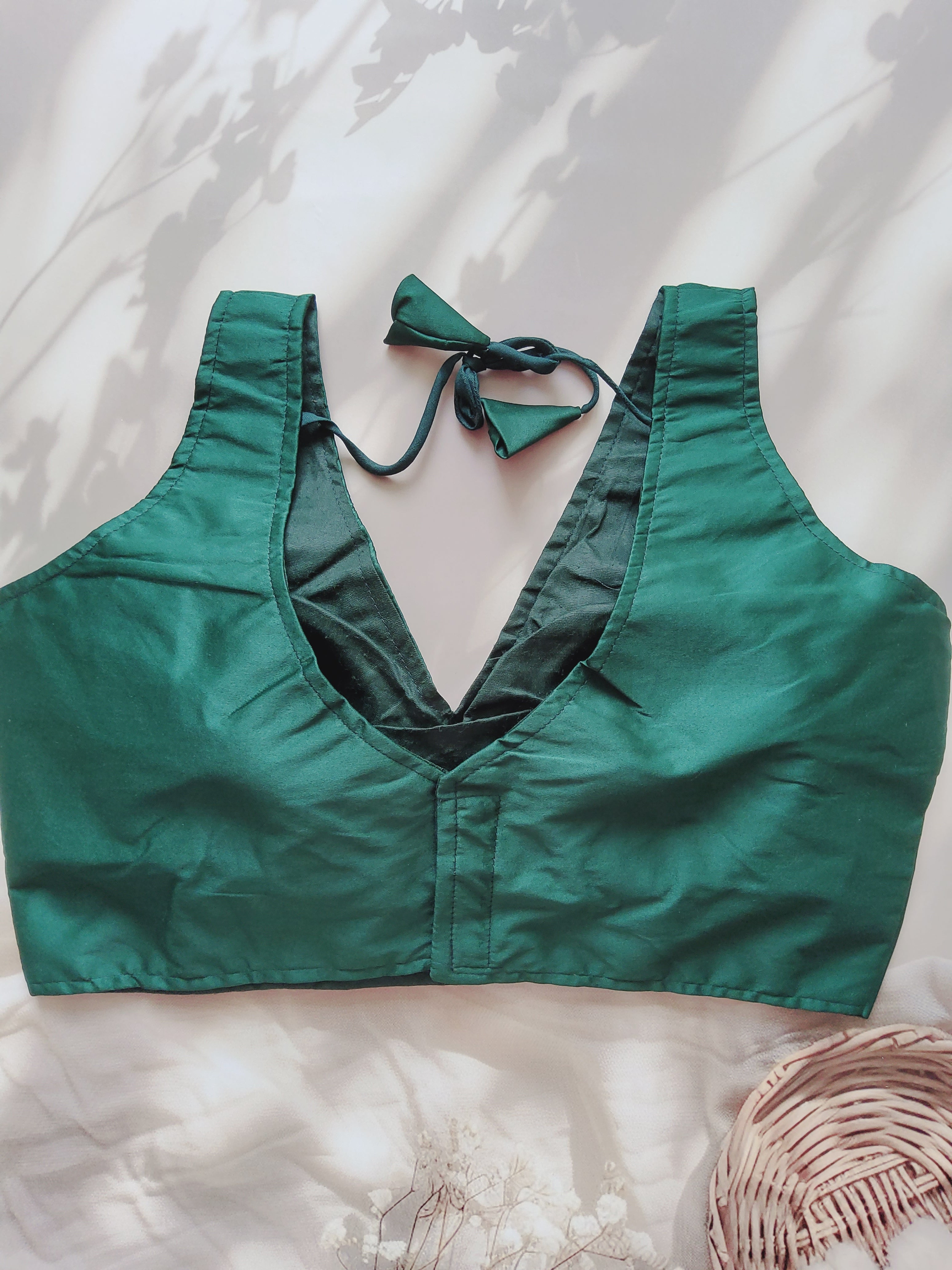 Solid Silk V-neck blouse