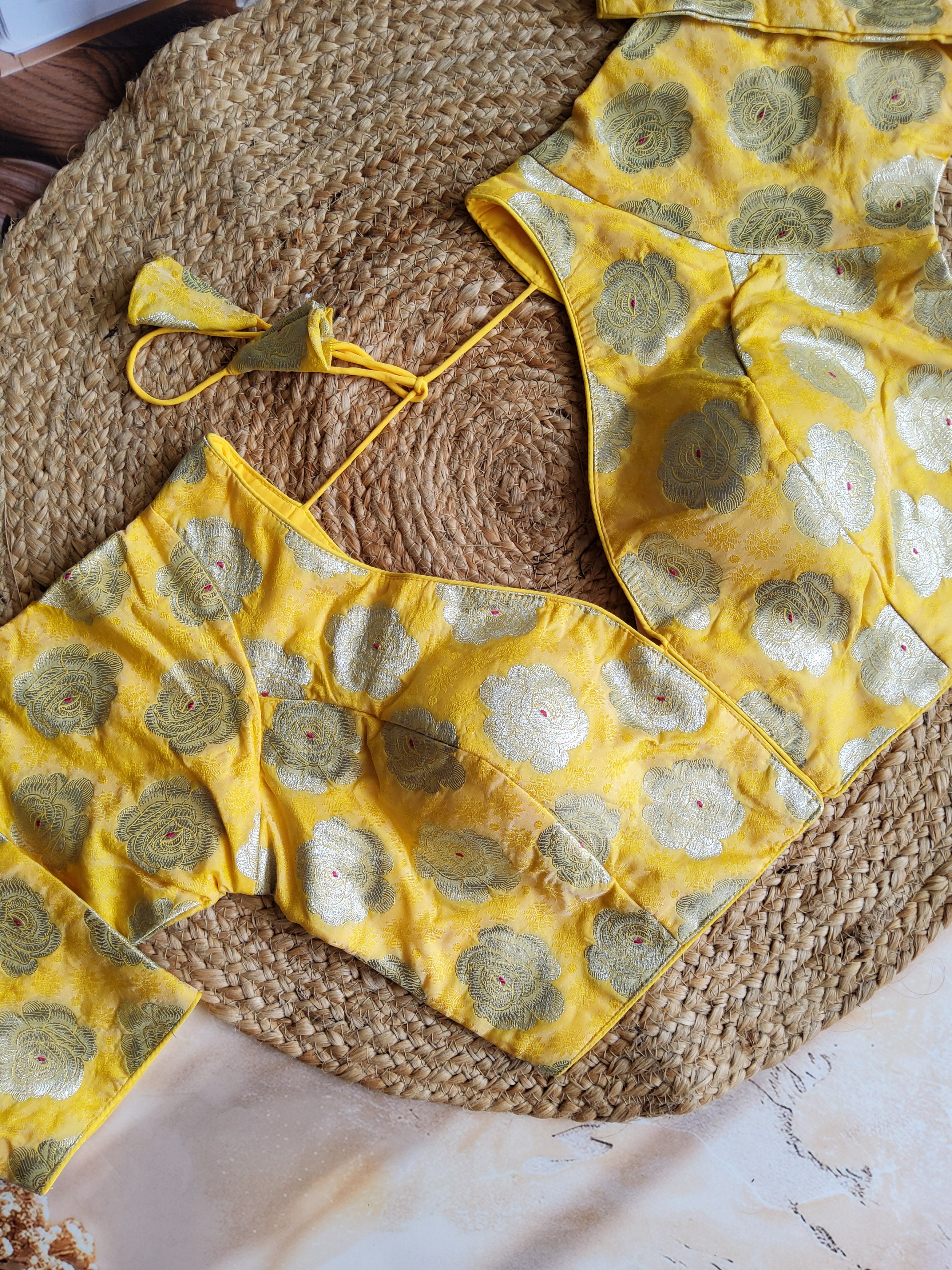 Banaras Brocade 3/4th sleeve padded blouse